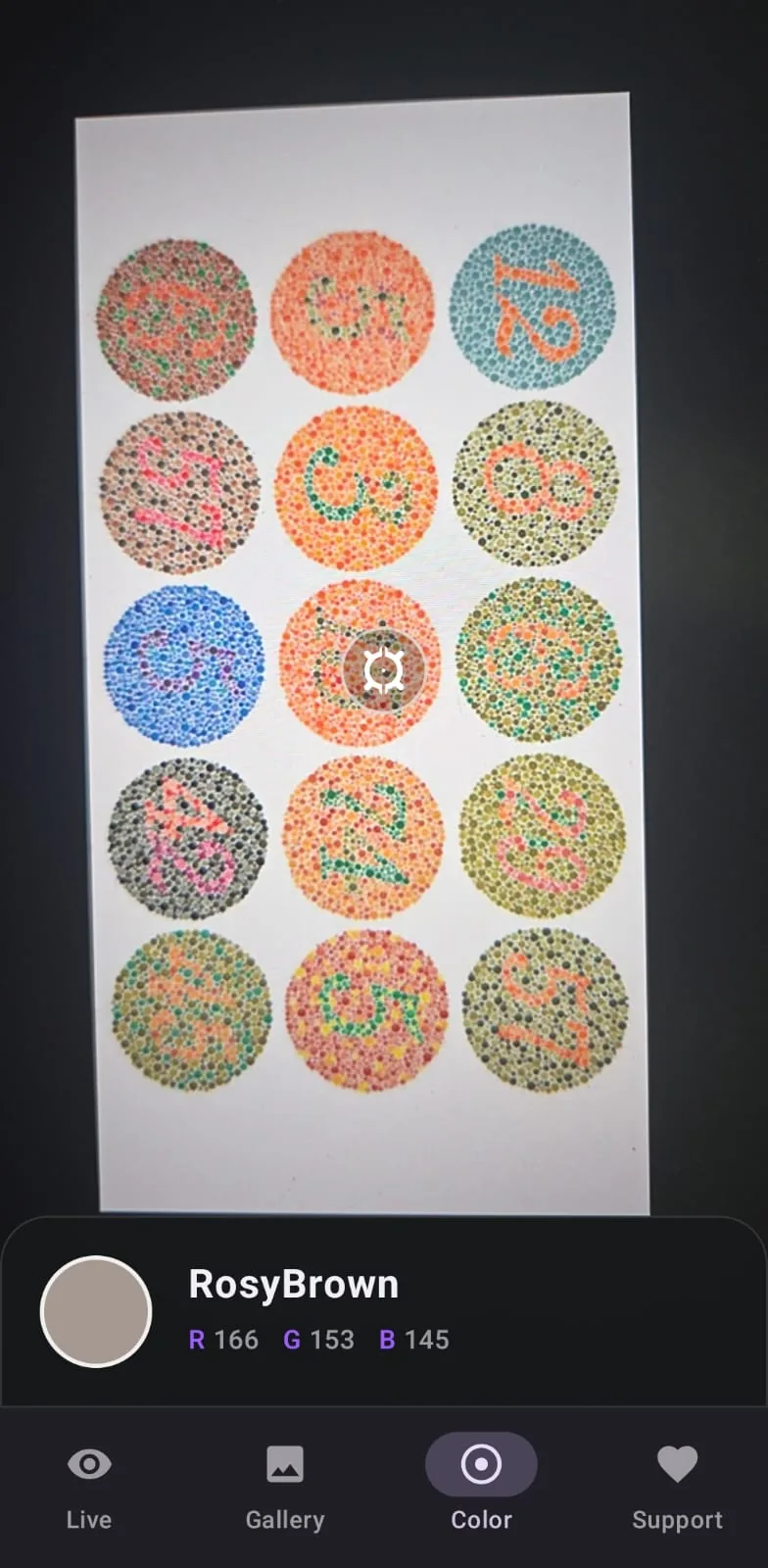 Color detection with name and RGB values